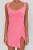 Giavanna Thigh Split Mini Dress Pink sold by Selfie Leslie