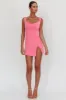 Giavanna Thigh Split Mini Dress Pink sold by Selfie Leslie