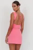 Giavanna Thigh Split Mini Dress Pink sold by Selfie Leslie