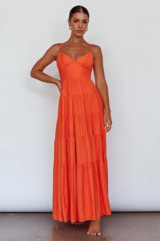 Main Attraction Cami Strap Maxi Dress Tangerine sold by Selfie Leslie