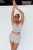 Vally Sequins Geometric Mini Skirt Silver sold by Selfie Leslie