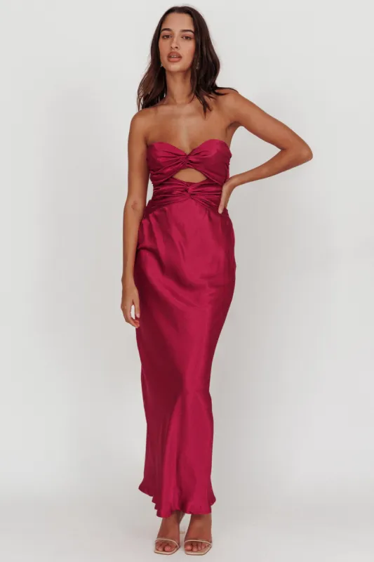 Good Impression Double Twist Maxi Dress Plum sold by Selfie Leslie
