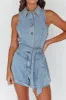 New Day Sleeveless Button-Up Romper Denim Blue sold by Selfie Leslie