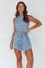New Day Sleeveless Button-Up Romper Denim Blue sold by Selfie Leslie