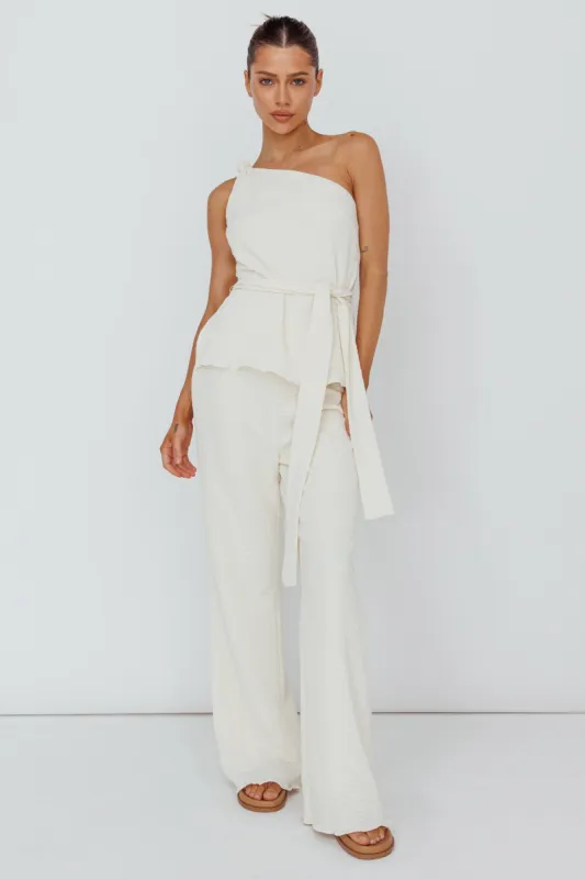 Austin City Textured Pants Cream sold by Selfie Leslie