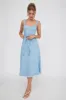 Zenyl Raw Hem Midi Dress Blue sold by Selfie Leslie