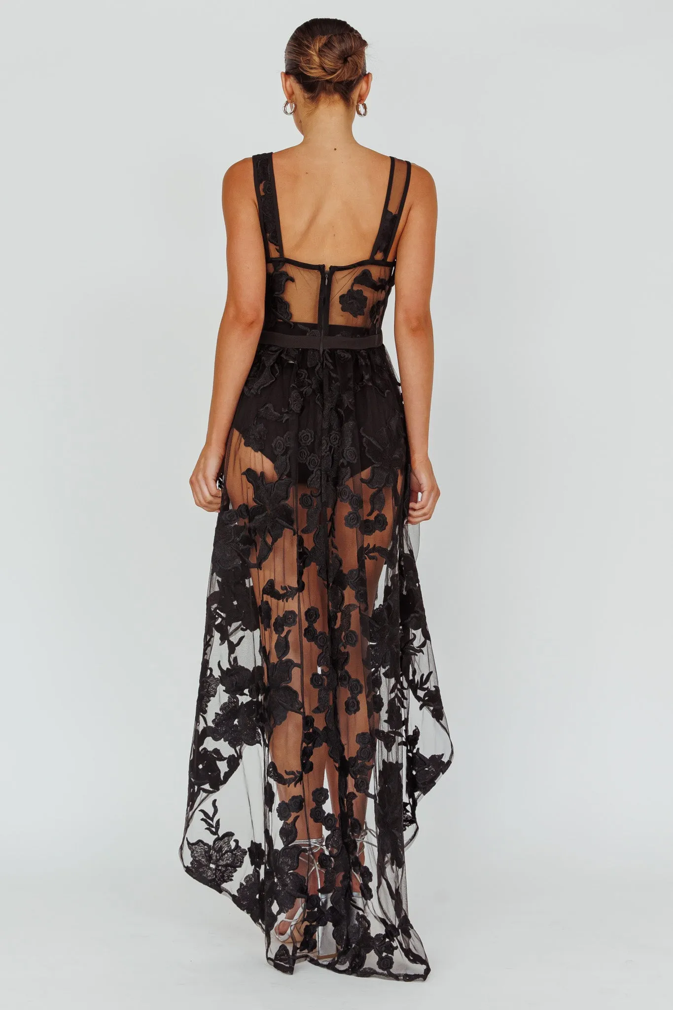 Moonlight Tango High-Low Mesh Top Black sold by Selfie Leslie product image thumbnail 2