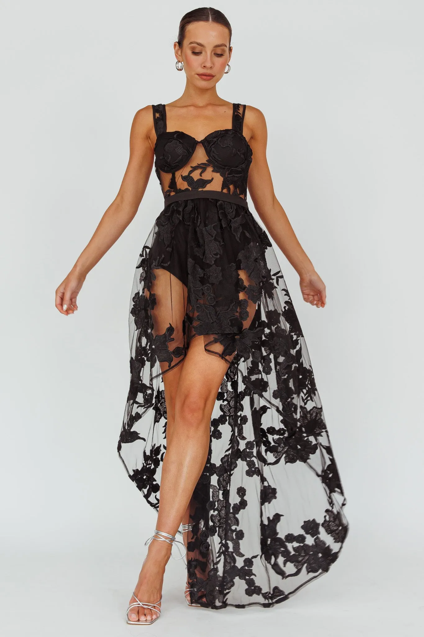 Moonlight Tango High-Low Mesh Top Black sold by Selfie Leslie product image thumbnail 5