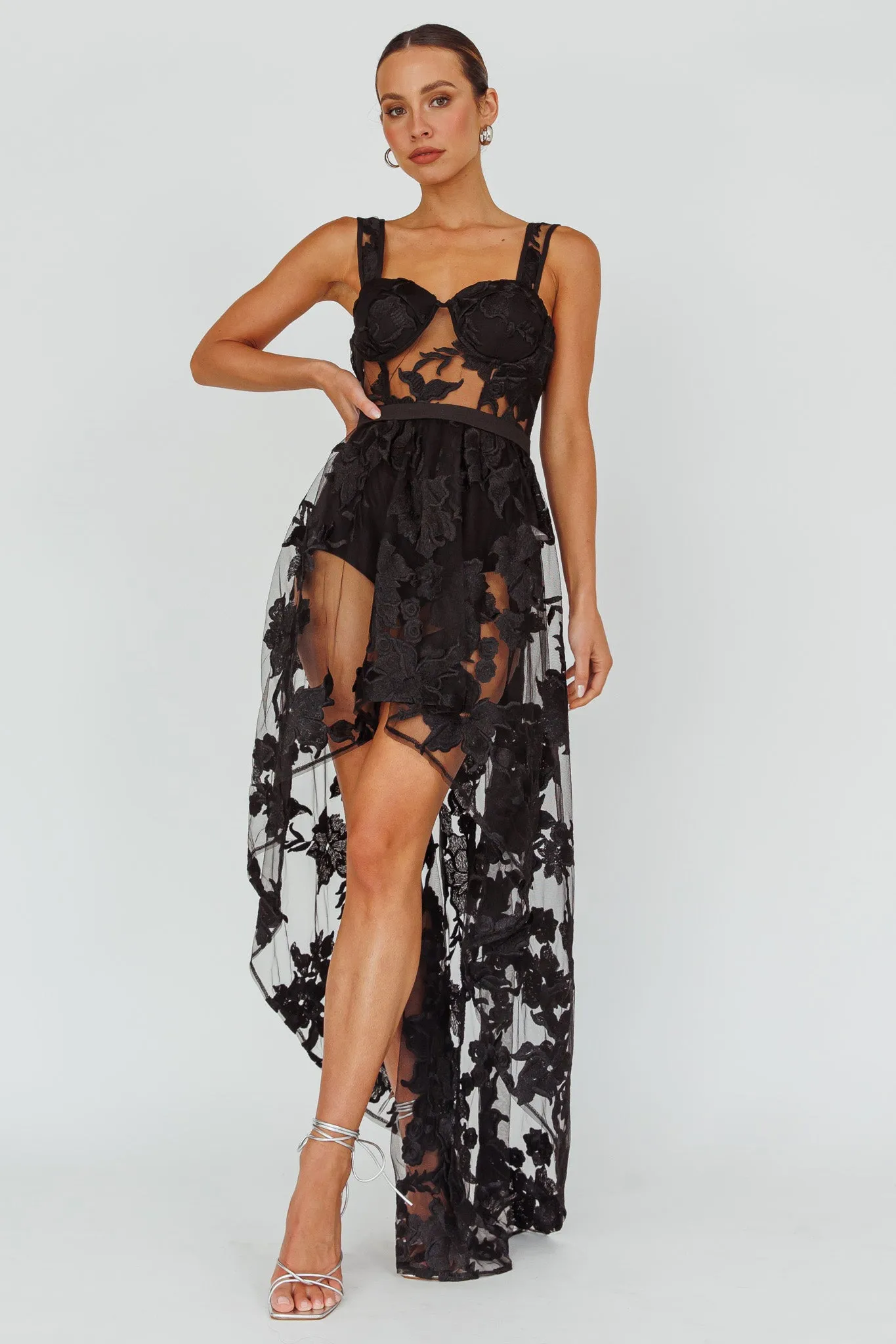 Moonlight Tango High-Low Mesh Top Black sold by Selfie Leslie product image thumbnail 3