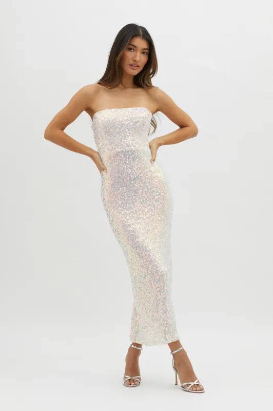 C'est Moi Sequin Laced Back Dress Pink sold by Selfie Leslie