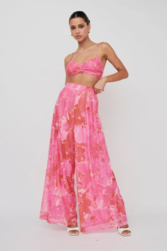 Tammi Wide Leg Pants Print Blush sold by Selfie Leslie
