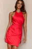 Sonoma Halterneck Faux Wrap Twist Back Mini Dress Flame Red sold by Selfie Leslie