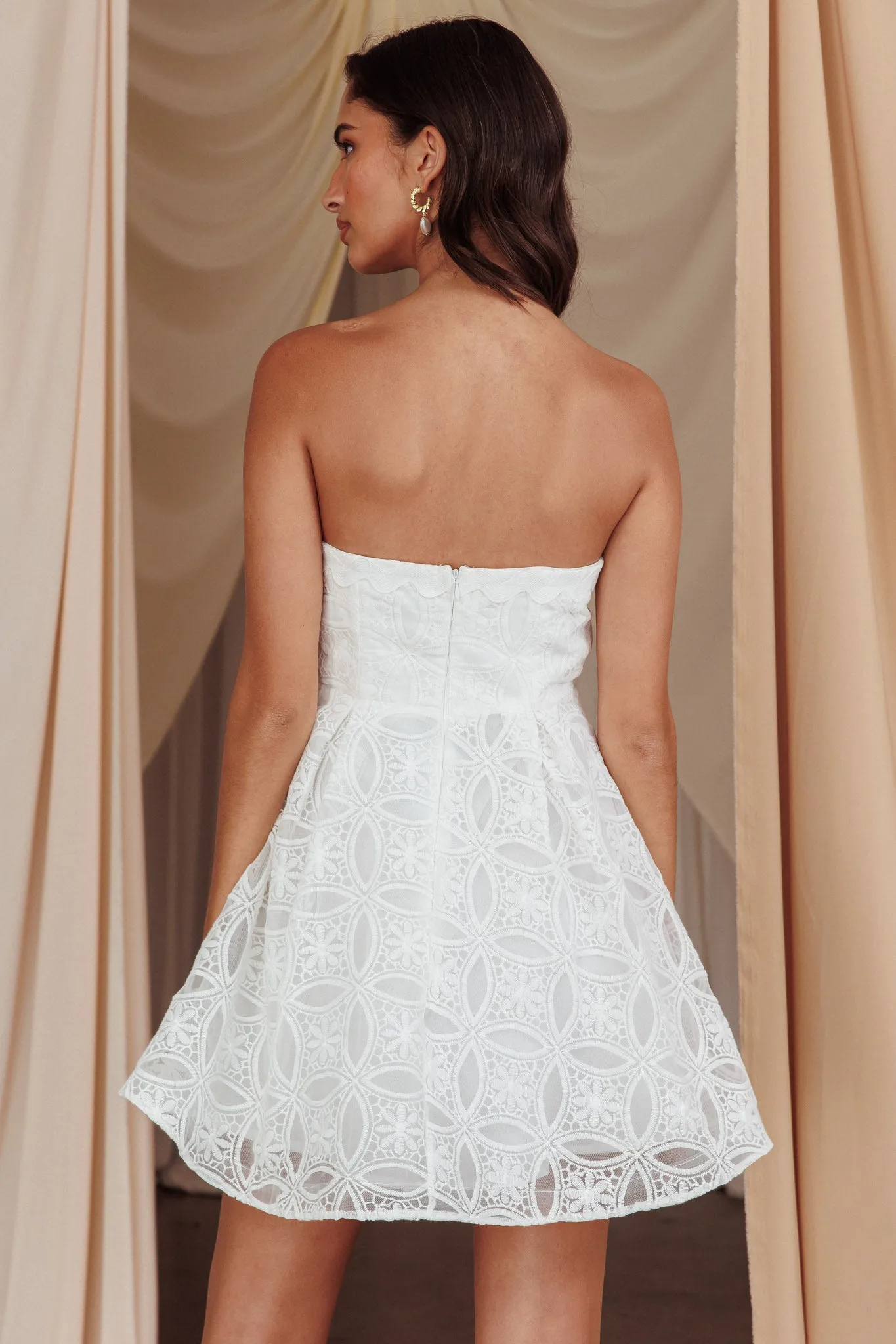 Kesenia Strapless Embroidered Mini Dress White sold by Selfie Leslie product image thumbnail 2