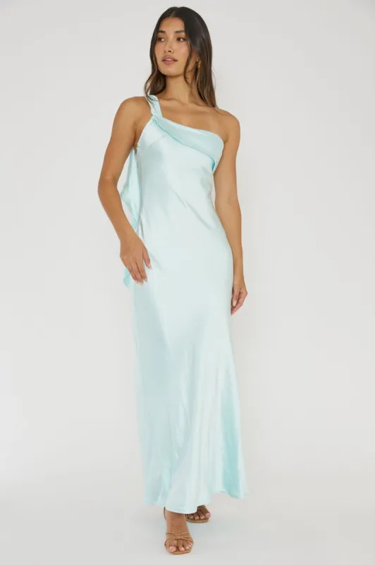 Carmel One-Shoulder Sash Maxi Dress Ice sold by Selfie Leslie