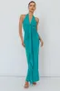 Ray Of Light Ruched Halterneck Maxi Dress Green sold by Selfie Leslie