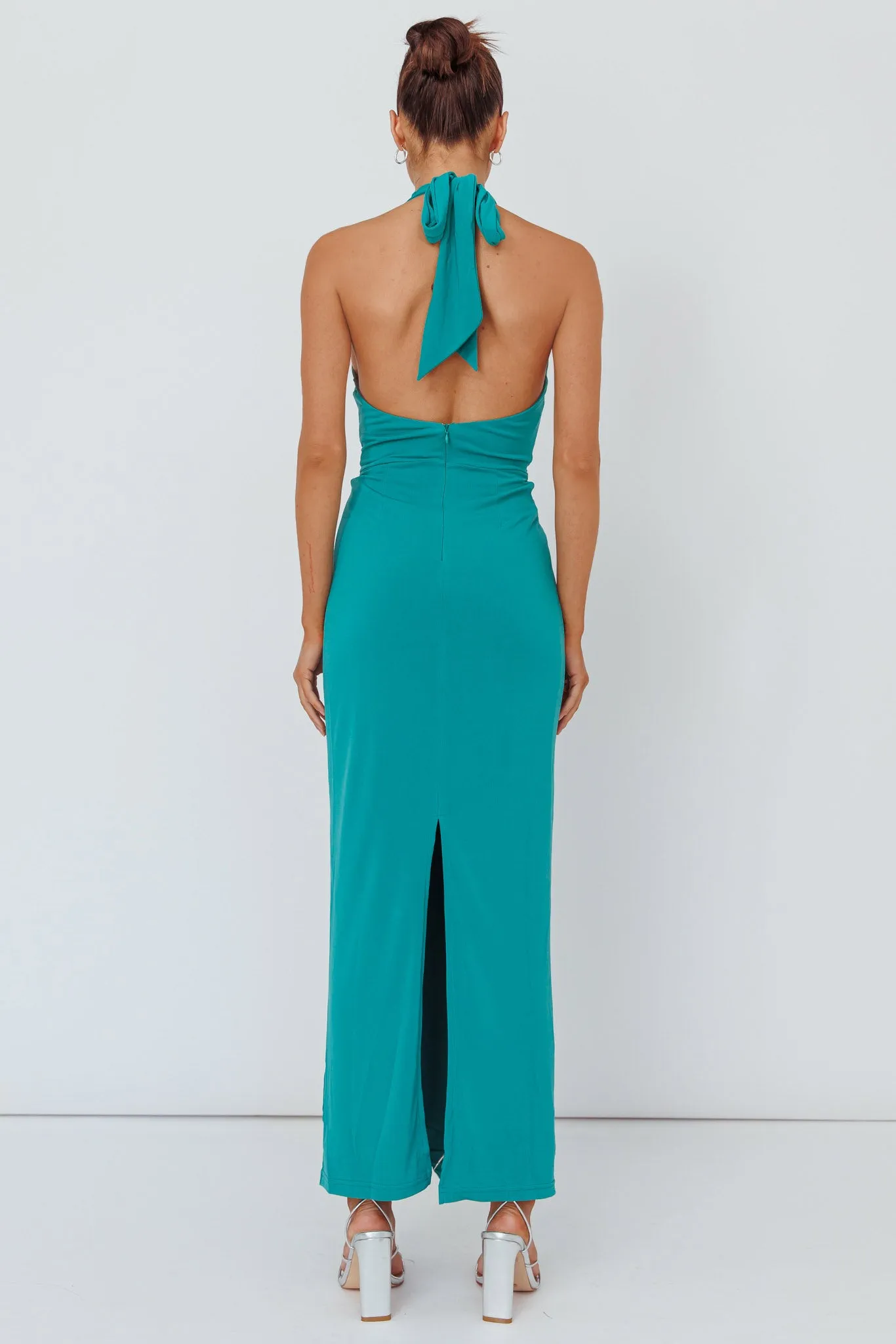Ray Of Light Ruched Halterneck Maxi Dress Green sold by Selfie Leslie product image thumbnail 2