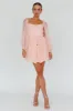 Fairytale Dream Pleat Neckline Mini Dress Sparkle Pink sold by Selfie Leslie