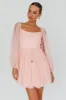 Fairytale Dream Pleat Neckline Mini Dress Sparkle Pink sold by Selfie Leslie
