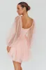 Fairytale Dream Pleat Neckline Mini Dress Sparkle Pink sold by Selfie Leslie