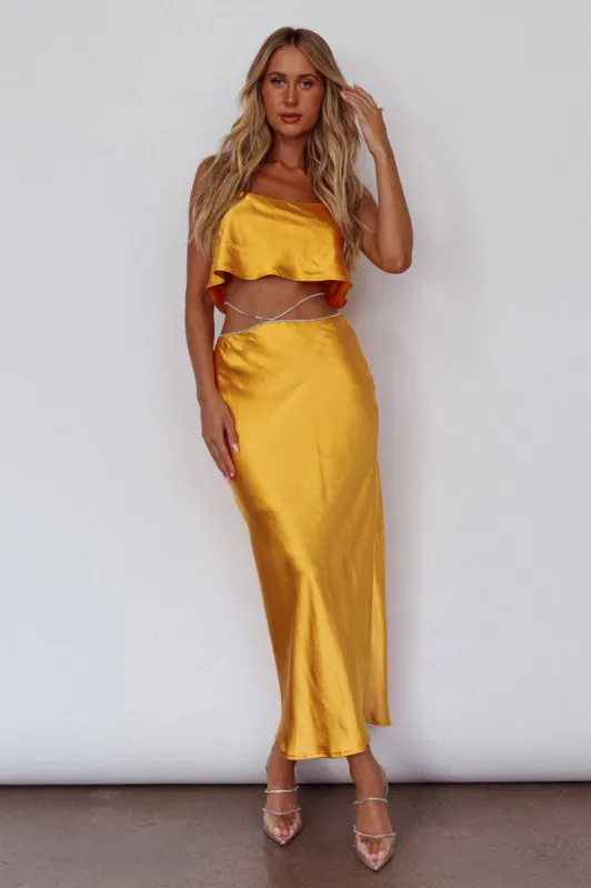 Tahni Diamante Strap Crop Top Mango sold by Selfie Leslie