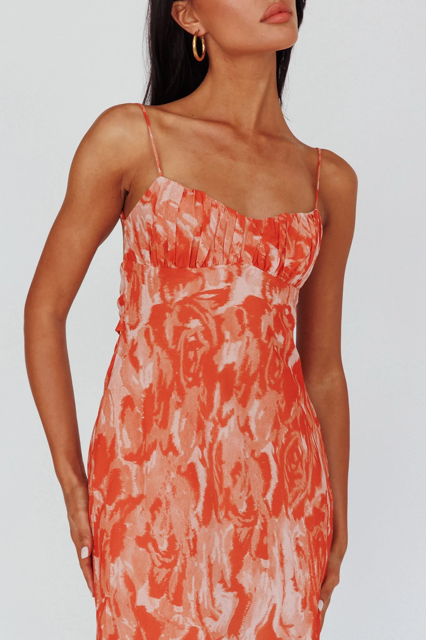 Nerida Twist Back Maxi Dress Swirl Orange sold by Selfie Leslie product image thumbnail 4