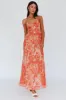 Nerida Twist Back Maxi Dress Swirl Orange sold by Selfie Leslie