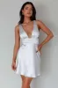 Mad About You Criss-Cross Back Mini Dress Silver sold by Selfie Leslie