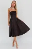 Worship Strapless A-Line Midi Dress Black sold by Selfie Leslie