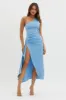 Salut One-Shoulder Midi Dress Slate Blue sold by Selfie Leslie