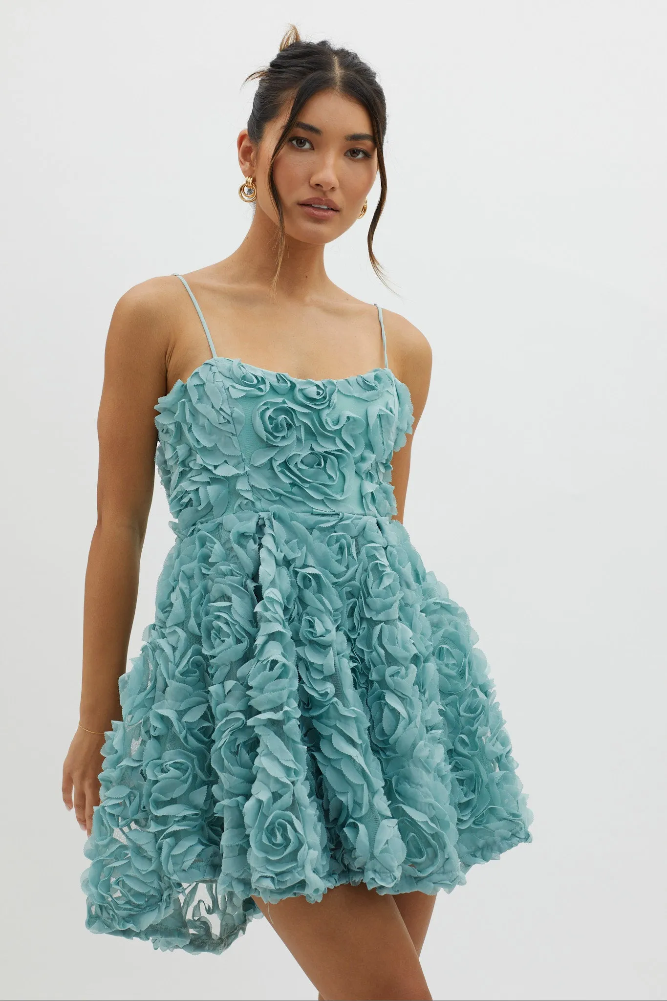 Mariela Floral Embellished Mini Dress Sage sold by Selfie Leslie product image thumbnail 3