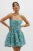 Mariela Floral Embellished Mini Dress Sage sold by Selfie Leslie