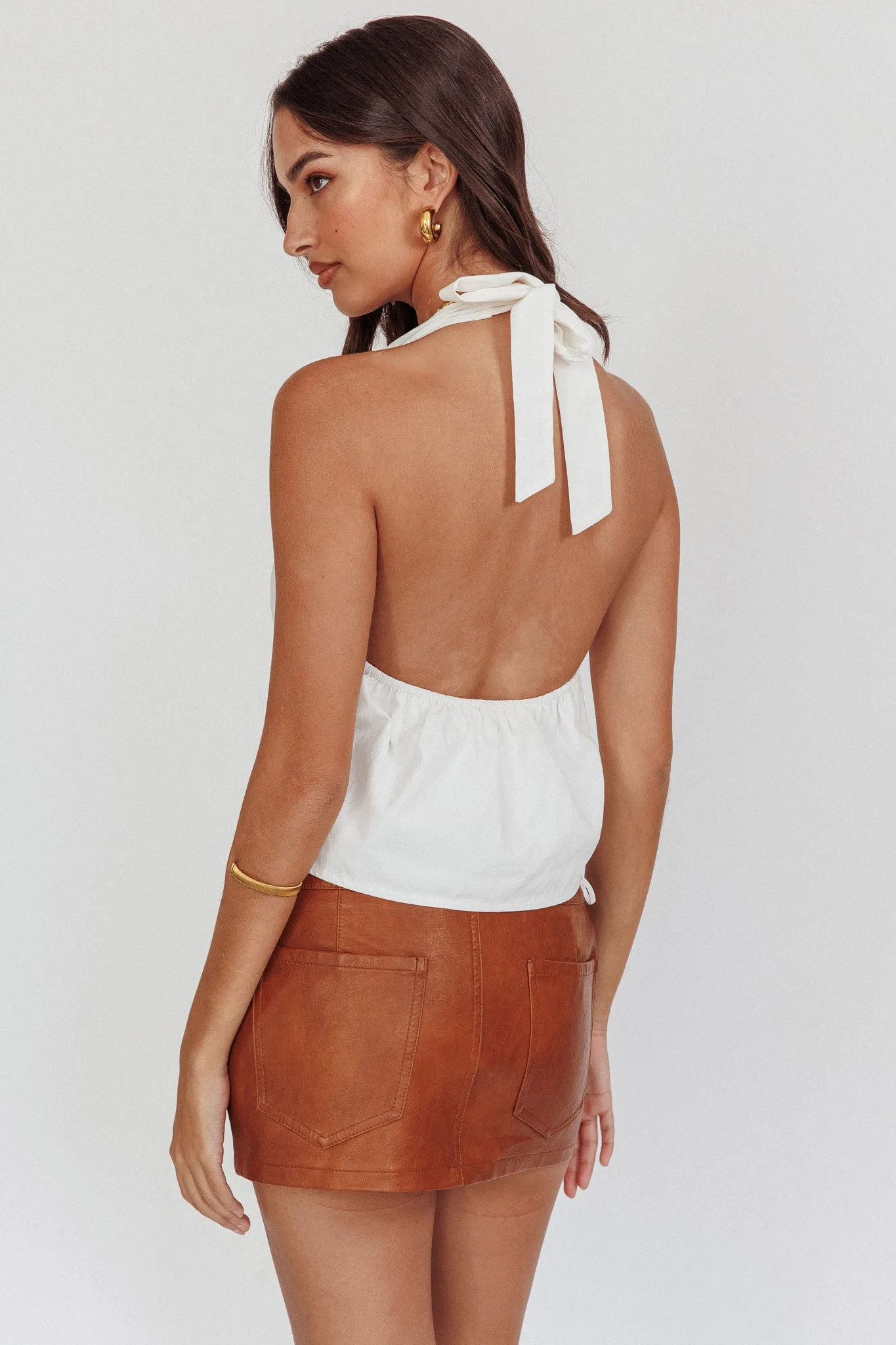 Zoriah Twist Bust Halterneck Top White sold by Selfie Leslie product image thumbnail 2