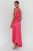 Amelie One-Shoulder Accordion Pleat Maxi Dress Floral Fuchsia sold by Selfie Leslie