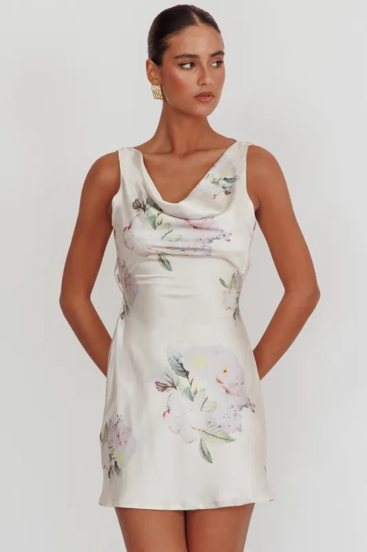 Isabella Satin Backless Mini Dress Butter sold by Selfie Leslie