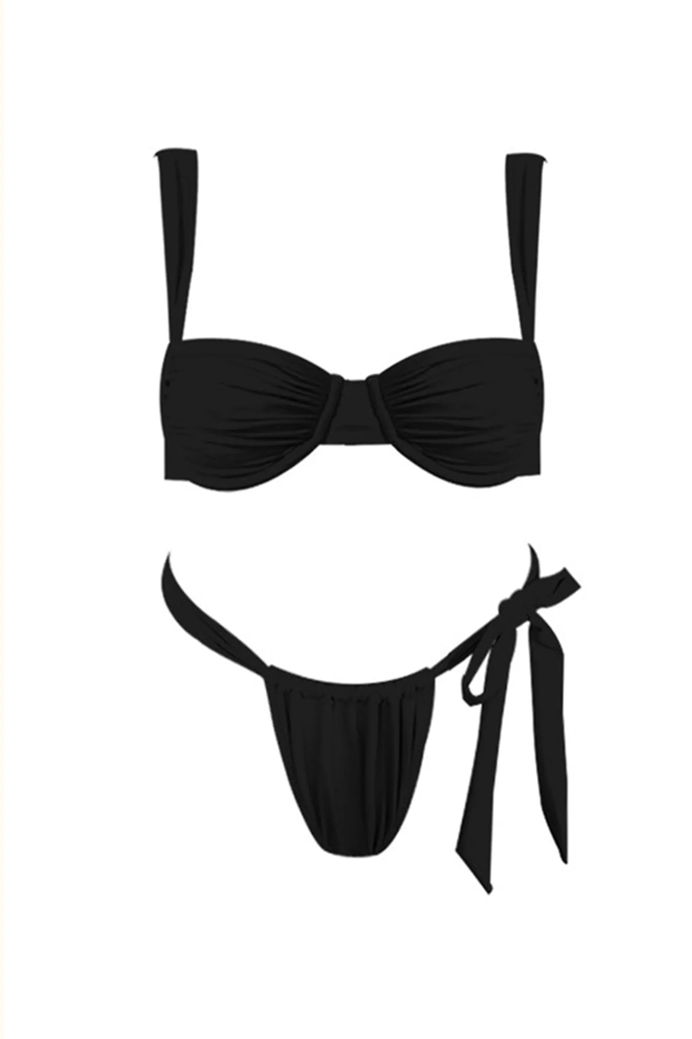 Malibu Tie Bikini Bottom Black sold by Selfie Leslie