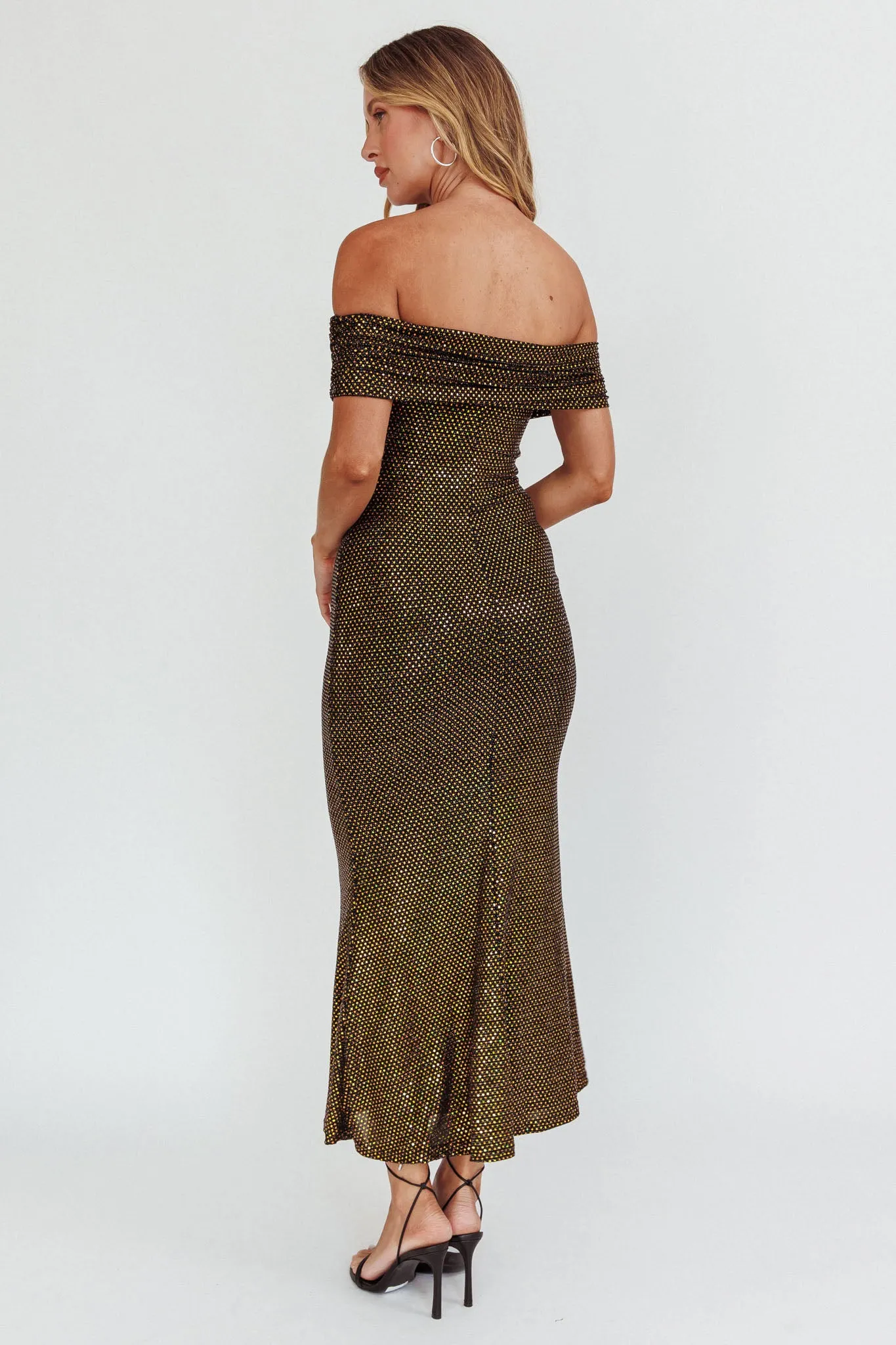 Kailey Off-Shoulder Maxi Dress Spangle Black sold by Selfie Leslie product image thumbnail 2