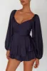 It's Complicated Long Sleeve Flounce Romper Navy sold by Selfie Leslie