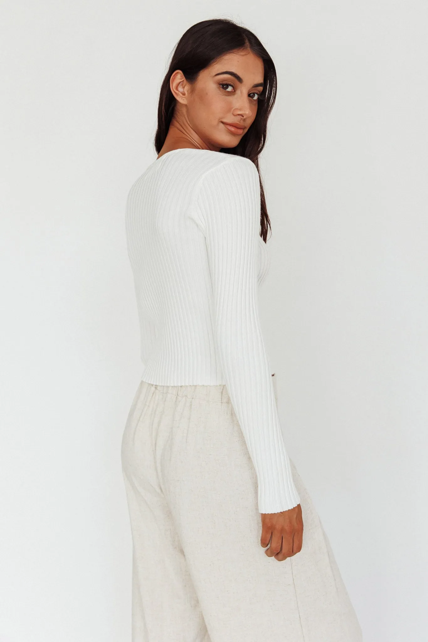 Mosey Long Sleeve Knit Top Ivory sold by Selfie Leslie product image thumbnail 2