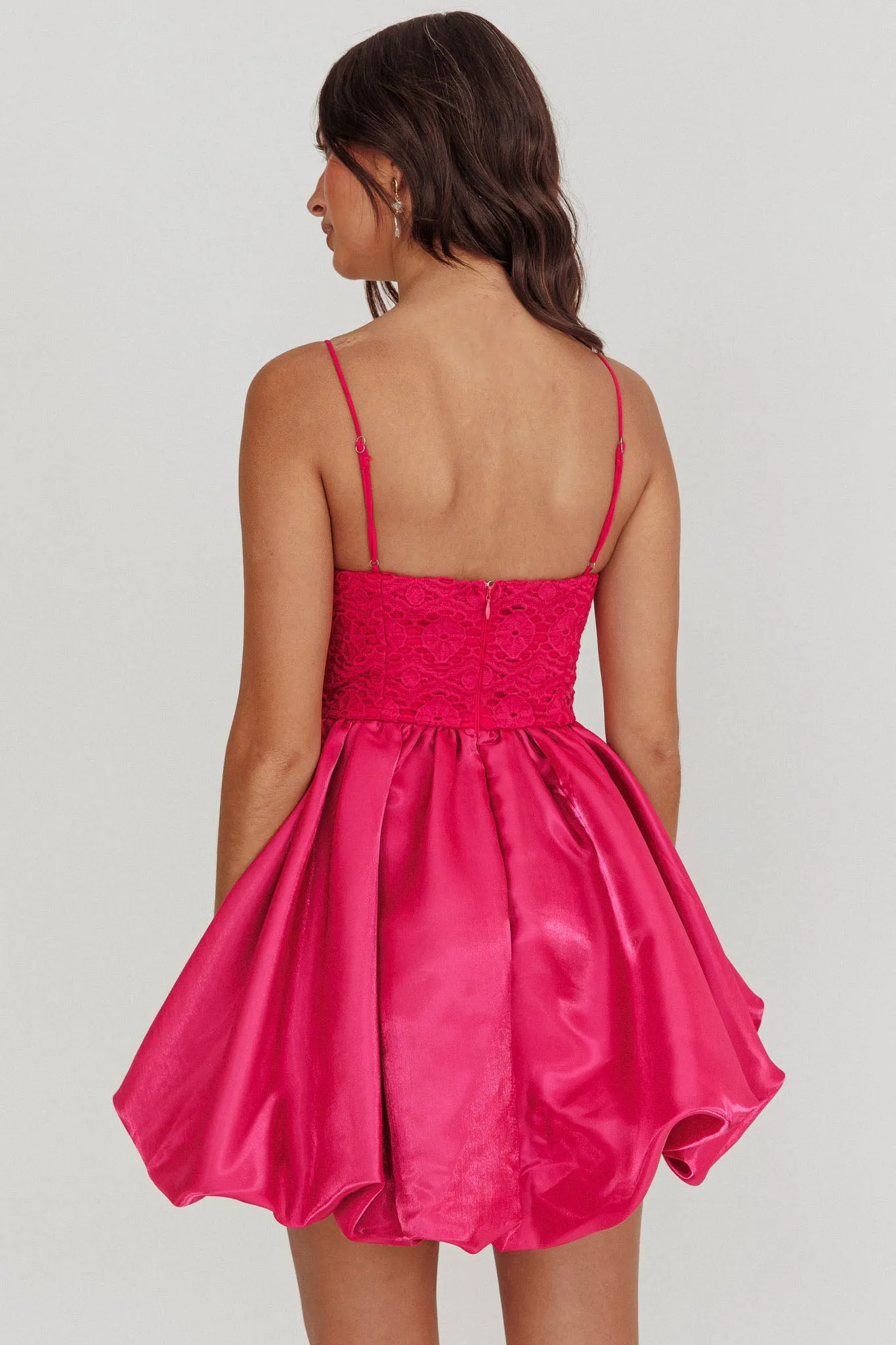 Lucia Bubble Skirt Mini Dress Hot Pink sold by Selfie Leslie product image thumbnail 2