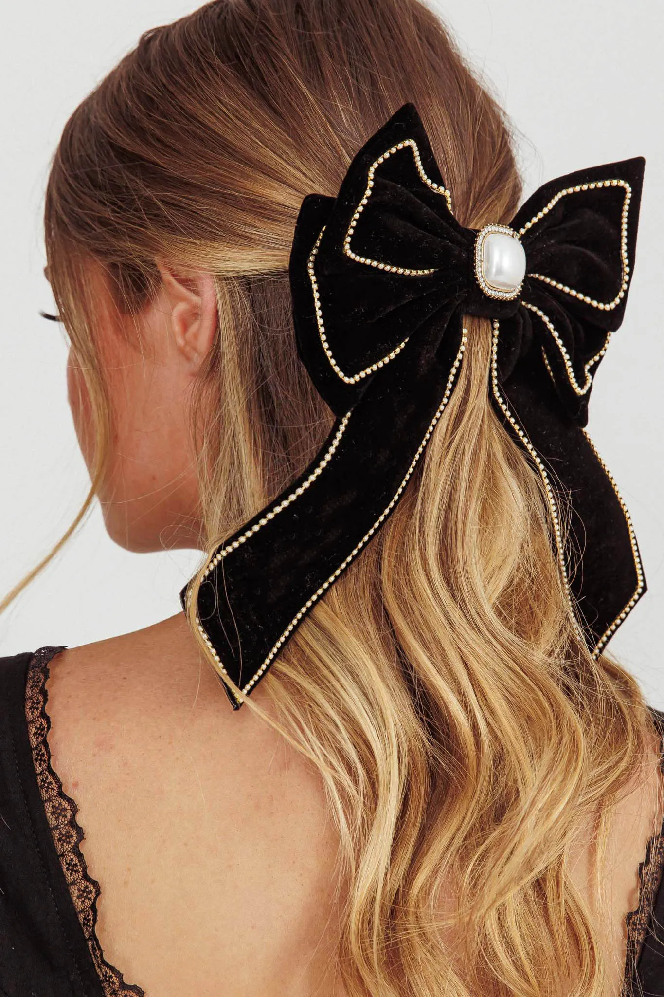 Evie Bow Hairclip Black sold by Selfie Leslie