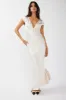 Lucinda V-Neck Twist Back Midi Dress Champagne sold by Selfie Leslie
