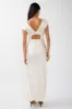 Lucinda V-Neck Twist Back Midi Dress Champagne sold by Selfie Leslie