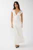 Lucinda V-Neck Twist Back Midi Dress Champagne sold by Selfie Leslie