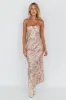 Kona Cowl Back Midi Dress Floral Beige sold by Selfie Leslie