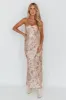 Kona Cowl Back Midi Dress Floral Beige sold by Selfie Leslie
