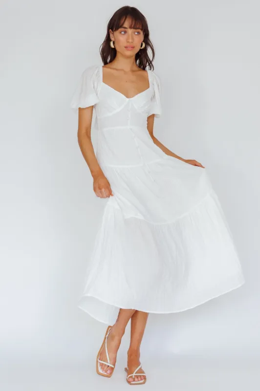 Royce Bow Back Midi Dress White sold by Selfie Leslie