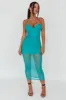 Jahzel Ruched Mesh Midi Dress Green sold by Selfie Leslie