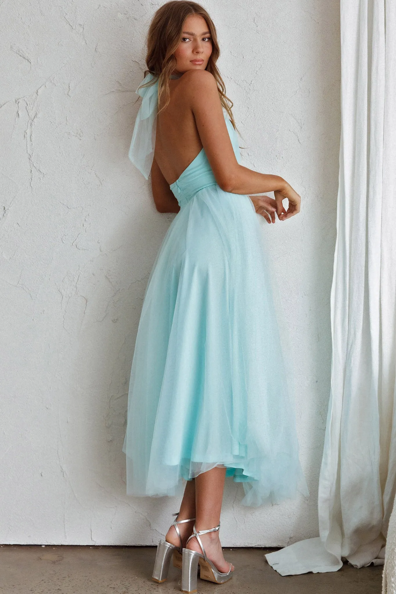Andria Halterneck Tulle Midi Dress Mint sold by Selfie Leslie product image thumbnail 3