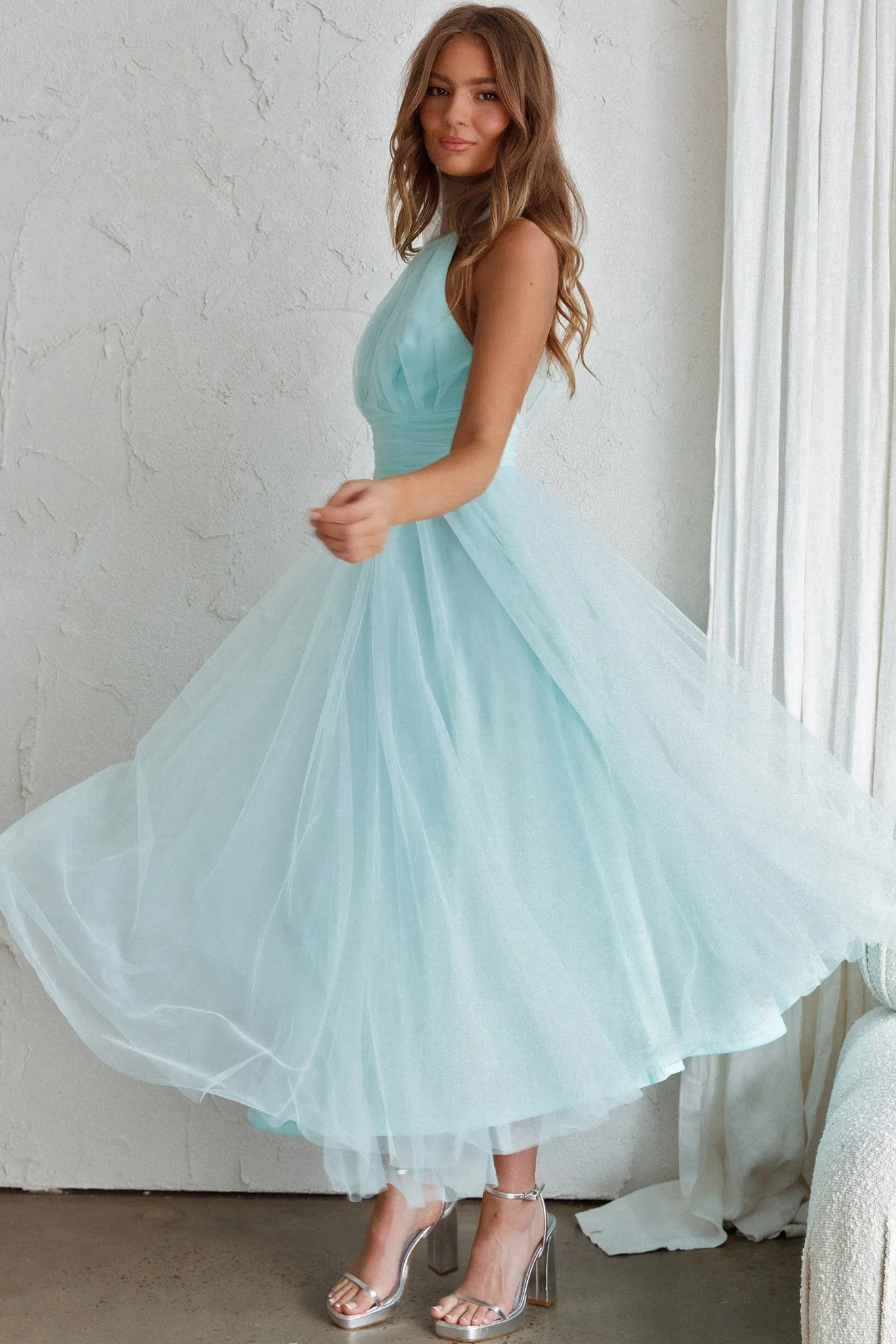 Andria Halterneck Tulle Midi Dress Mint sold by Selfie Leslie product image thumbnail 2