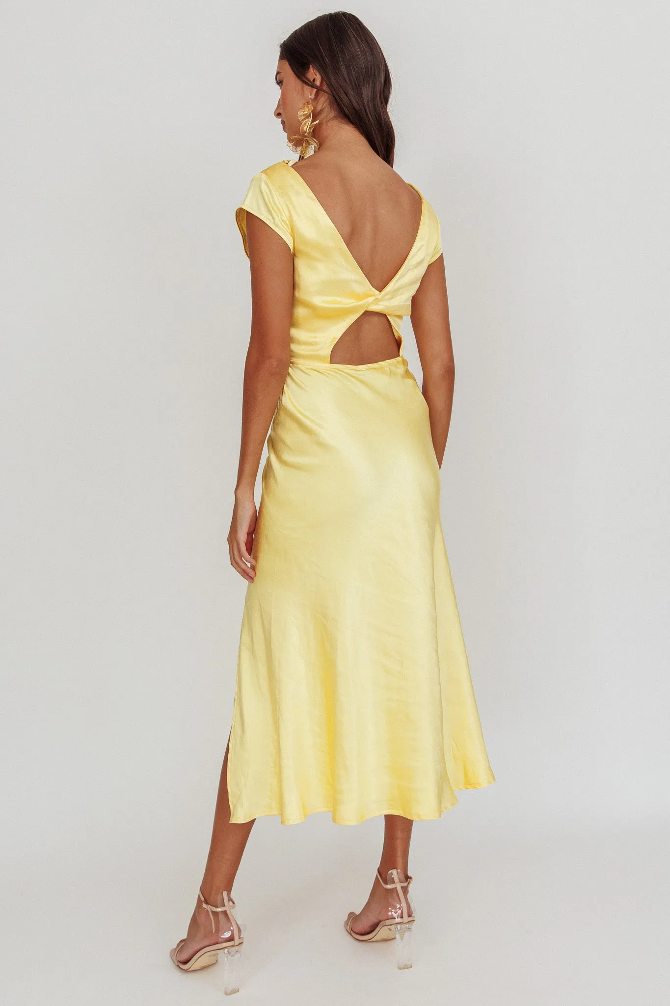 Lucinda Twist Back Midi Dress Butter sold by Selfie Leslie product image thumbnail 2